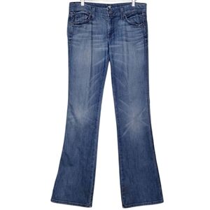 7 For All Mankind 'A' Pocket Blue Denim Classic Casual Boot Cut Jeans Sz 29